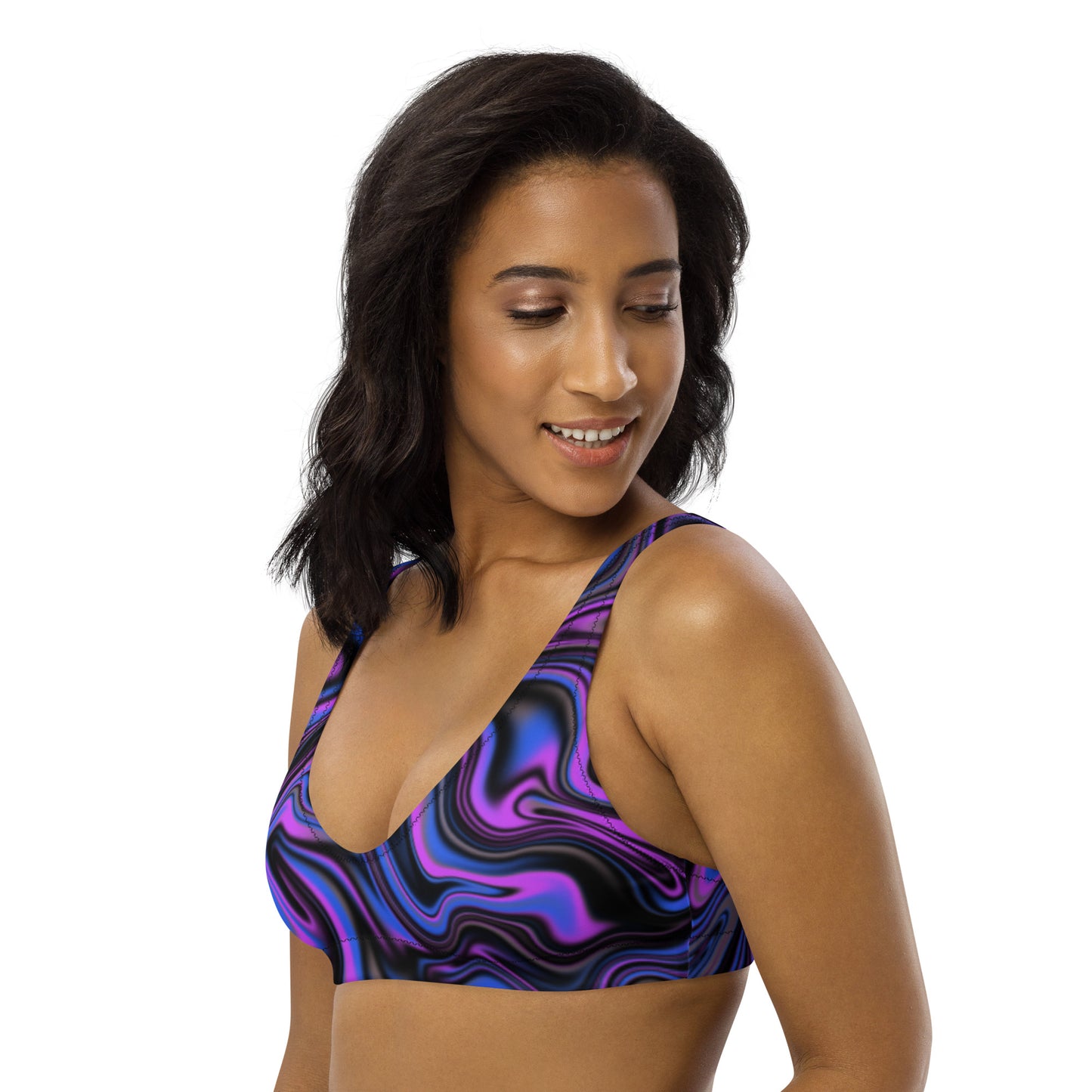 Purple Swirl Padded Bikini Top