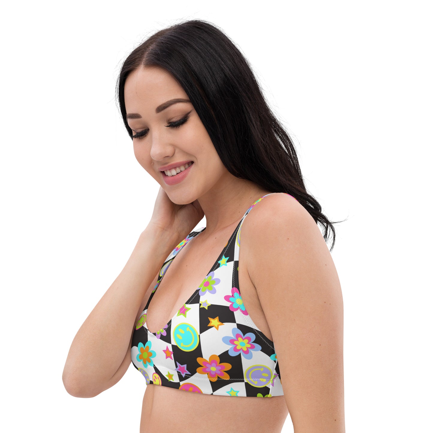 Groovy Checker Padded Bikini Top