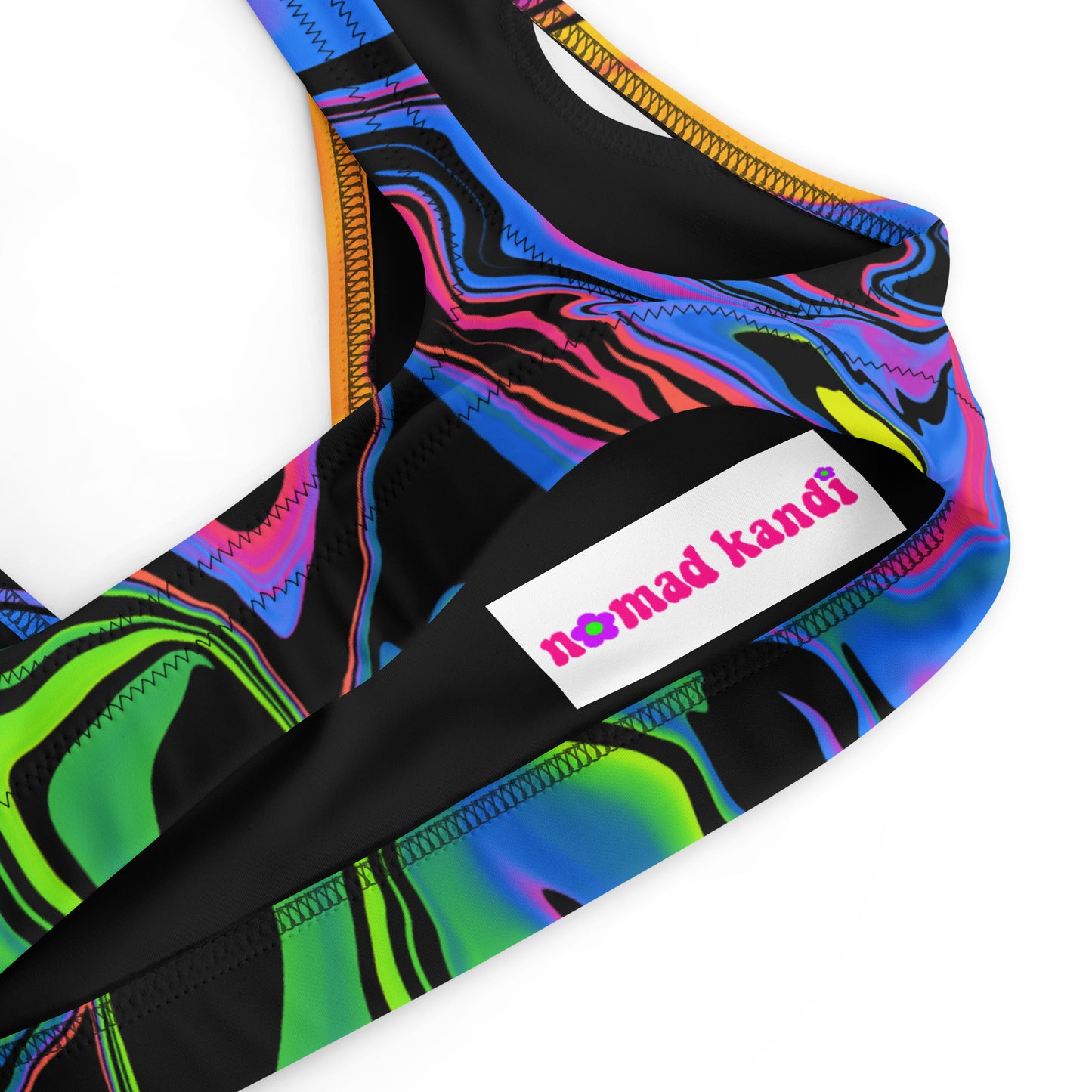 Dark Rainbow Padded Bikini Top