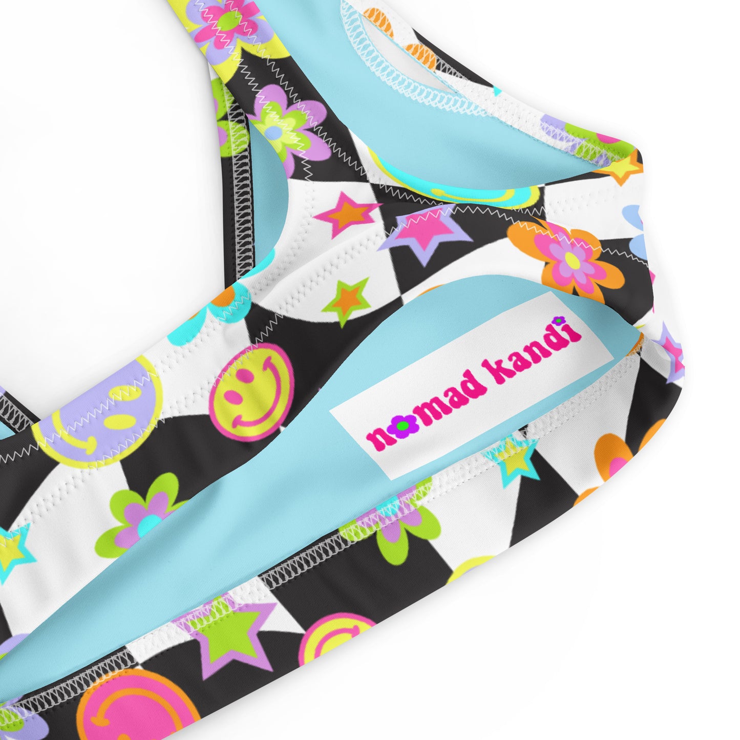 Groovy Checker Padded Bikini Top