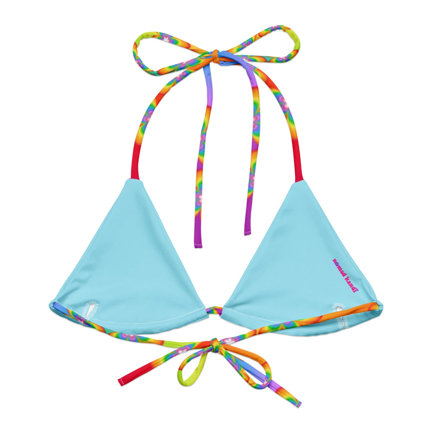 Rainbow Bloom String Bikini Top