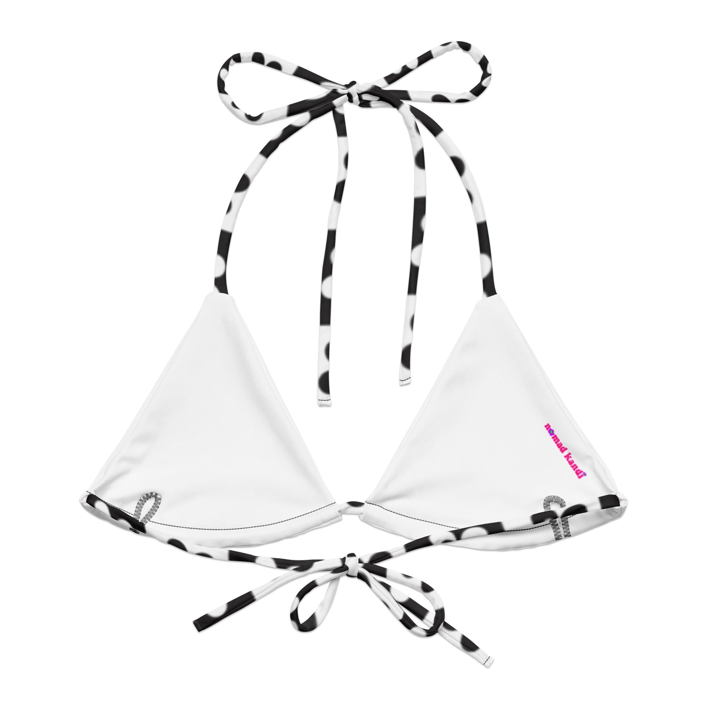 B&W Checker Daisy String Bikini Top