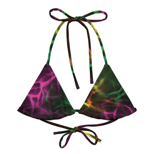 Neon Lightning String Bikini Top