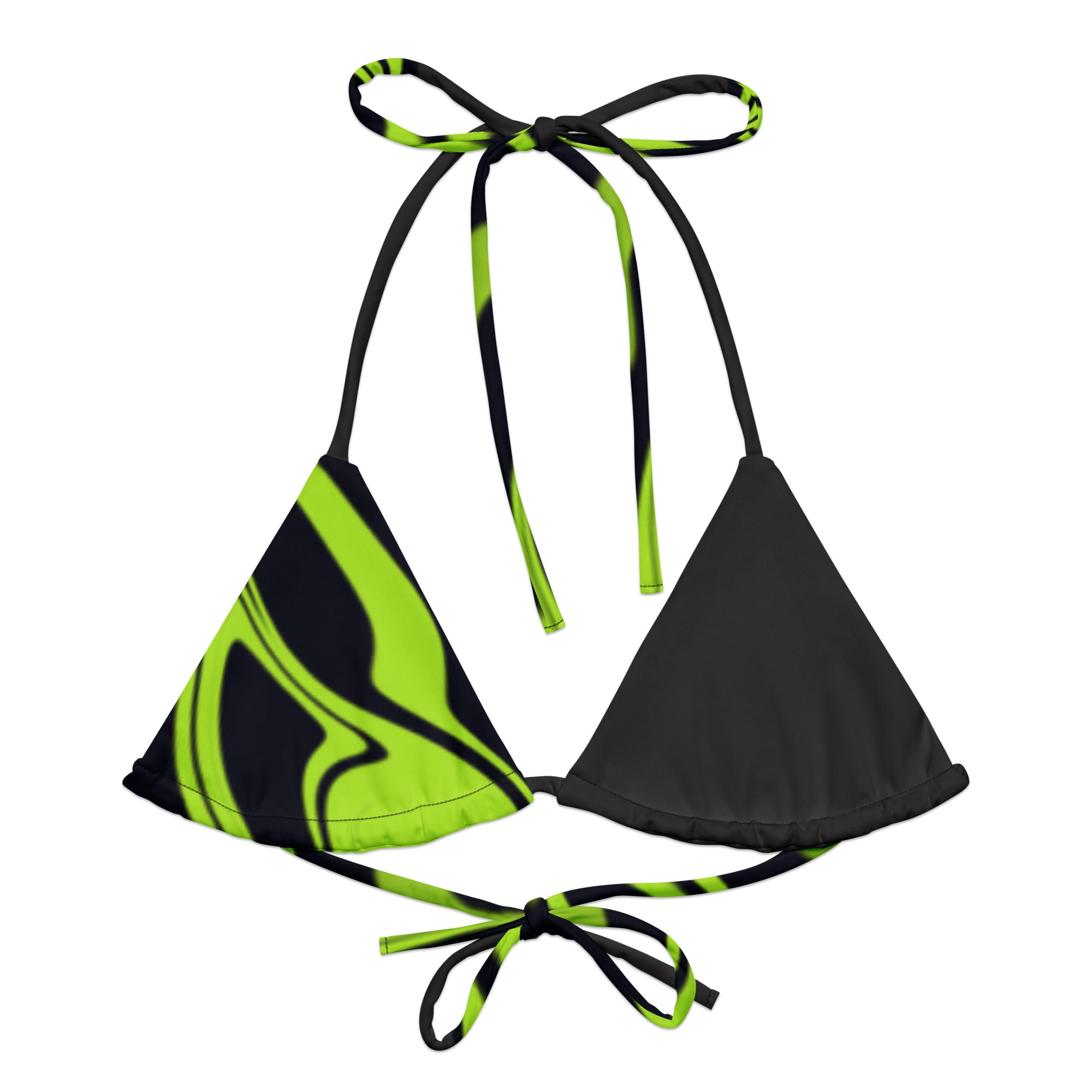 Swirl String Green Swirl Recycled String Bikini Top – nomadkandi