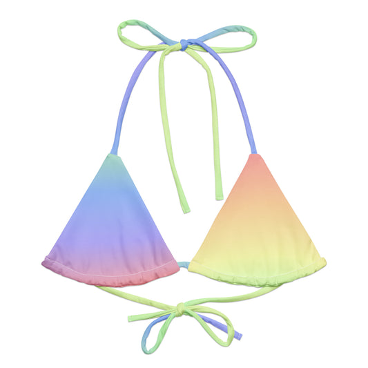 Rainbow Sherbet String Bikini Top