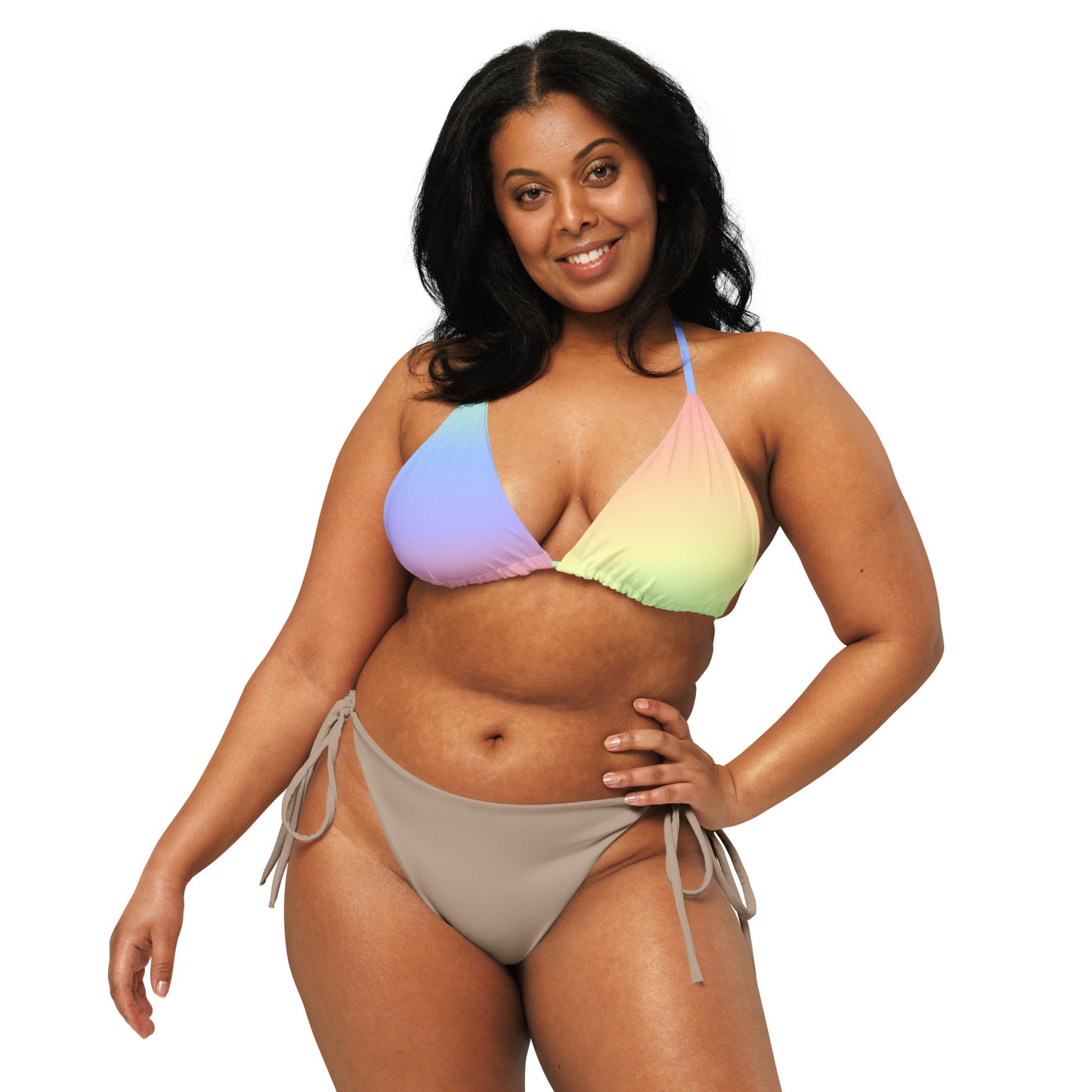 Rainbow Sherbet String Bikini Top