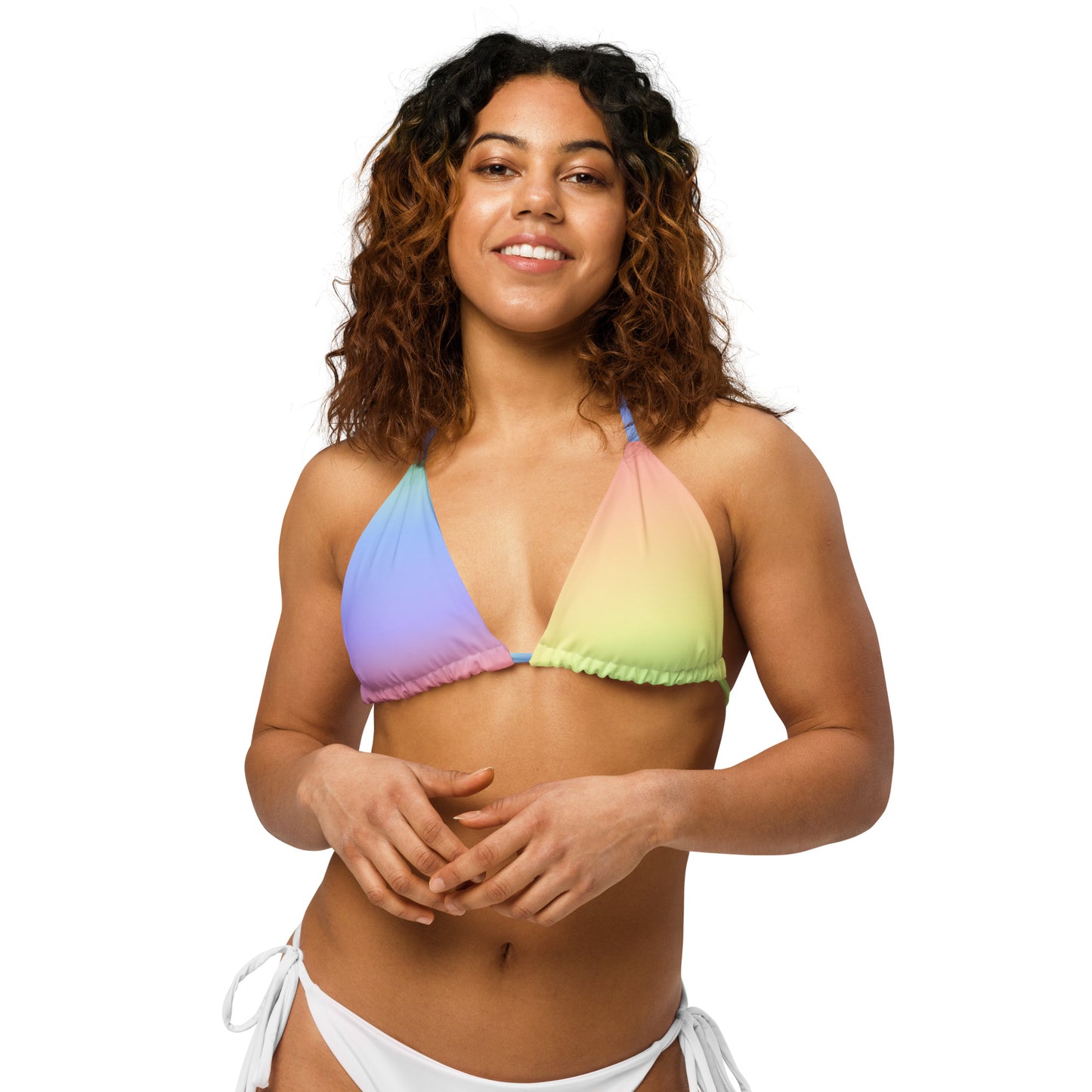 Rainbow Sherbet String Bikini Top