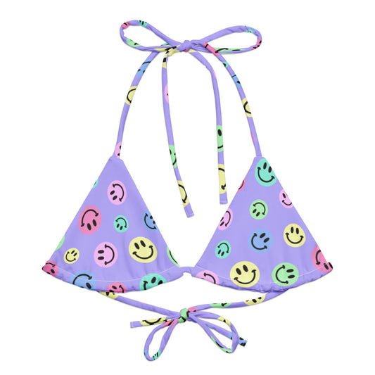 Purple Smiles Pastel String Bikini Top