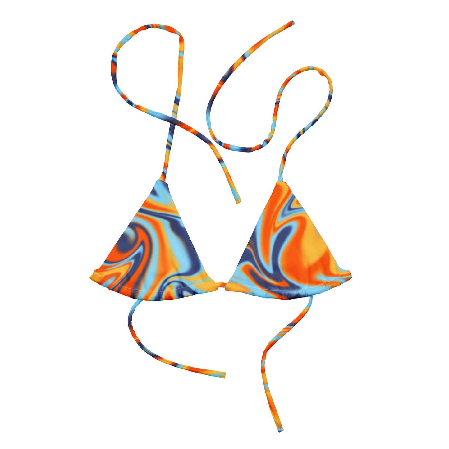 Orange Swirl String Bikini Top