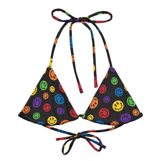 Rainbow Smiles String Bikini Top