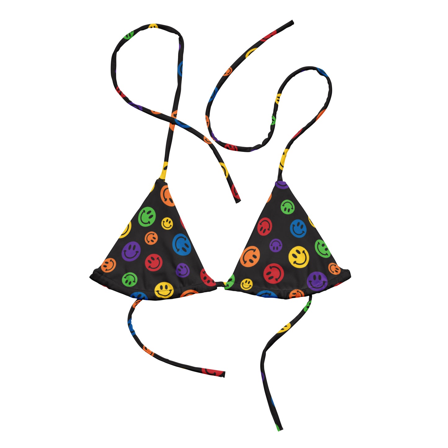 Rainbow Smiles String Bikini Top