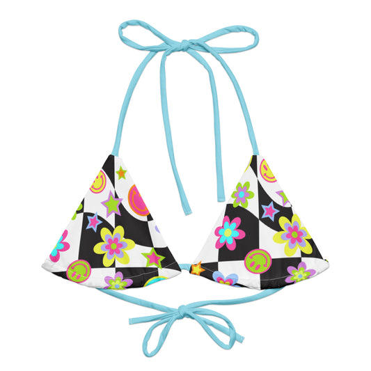 Groovy Checker String Bikini Top