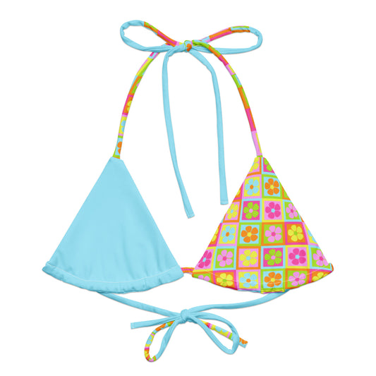 Full Bloom | Light Blue Recycled String Bikini Top