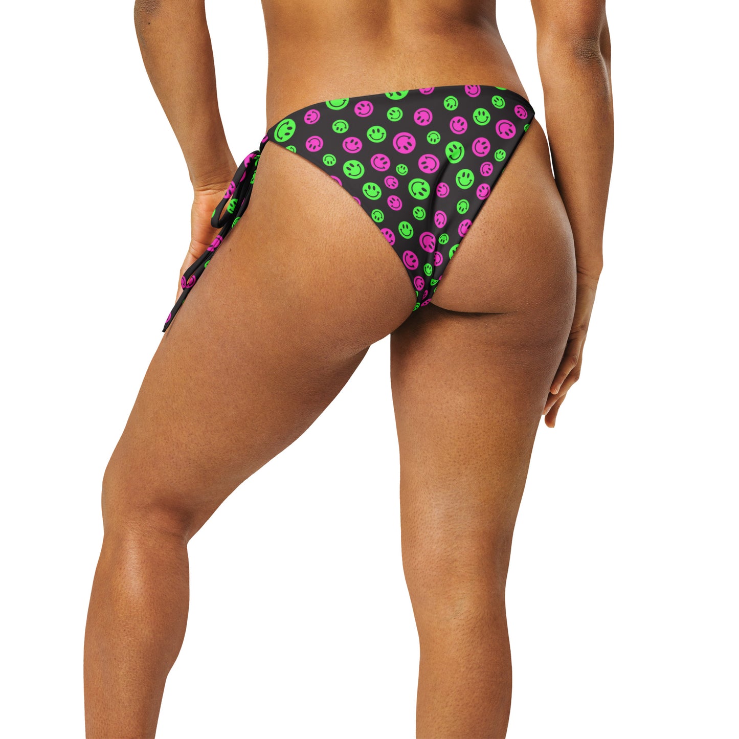 Pink & Green Smiles String Bikini Bottom