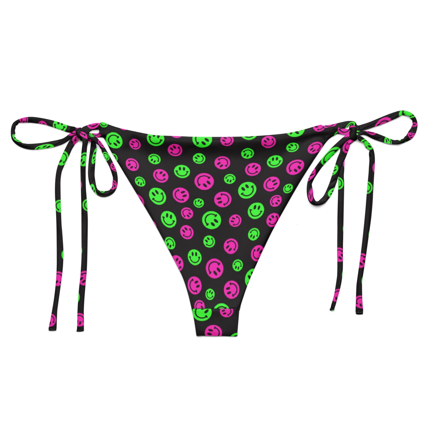 Pink & Green Smiles String Bikini Bottom