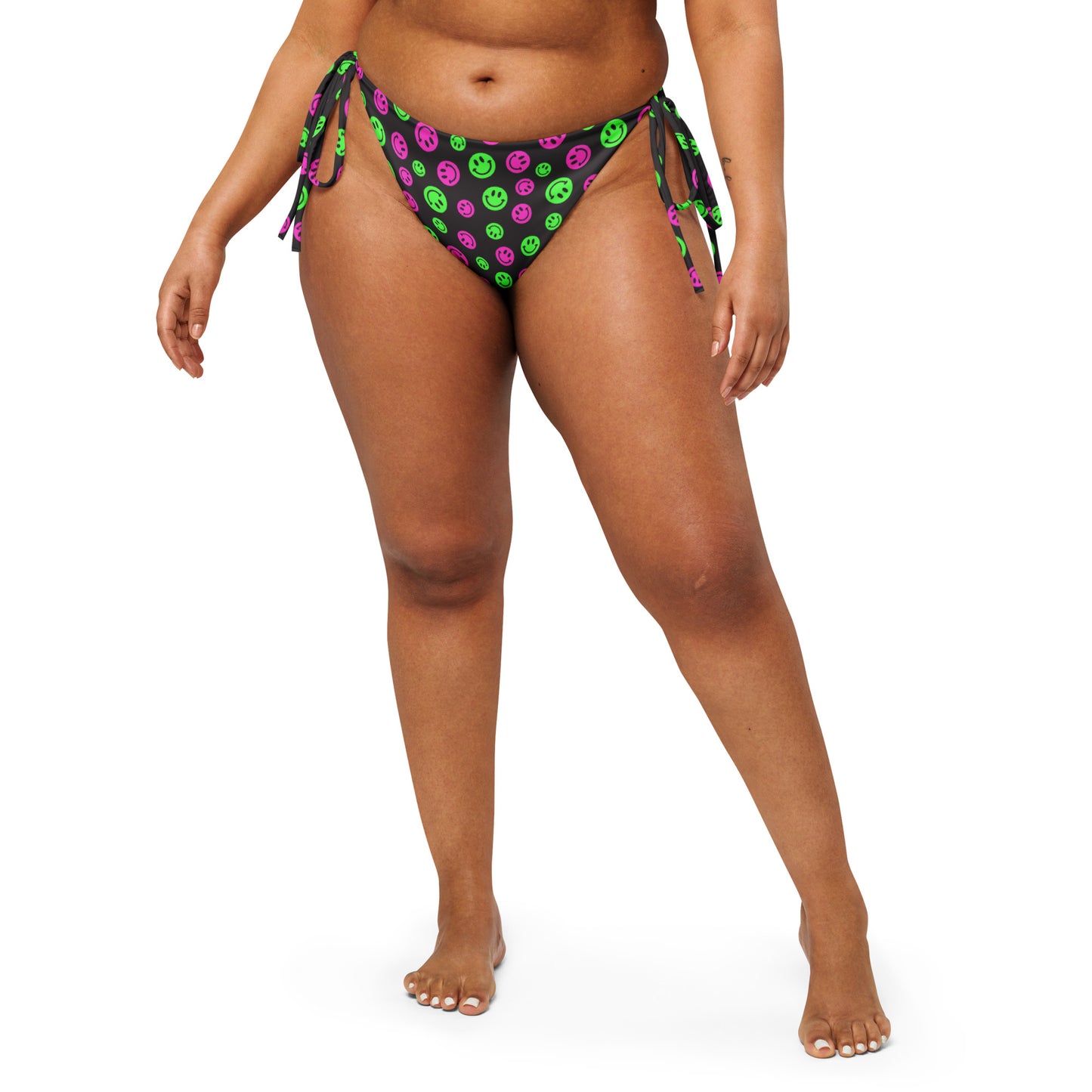 Pink & Green Smiles String Bikini Bottom