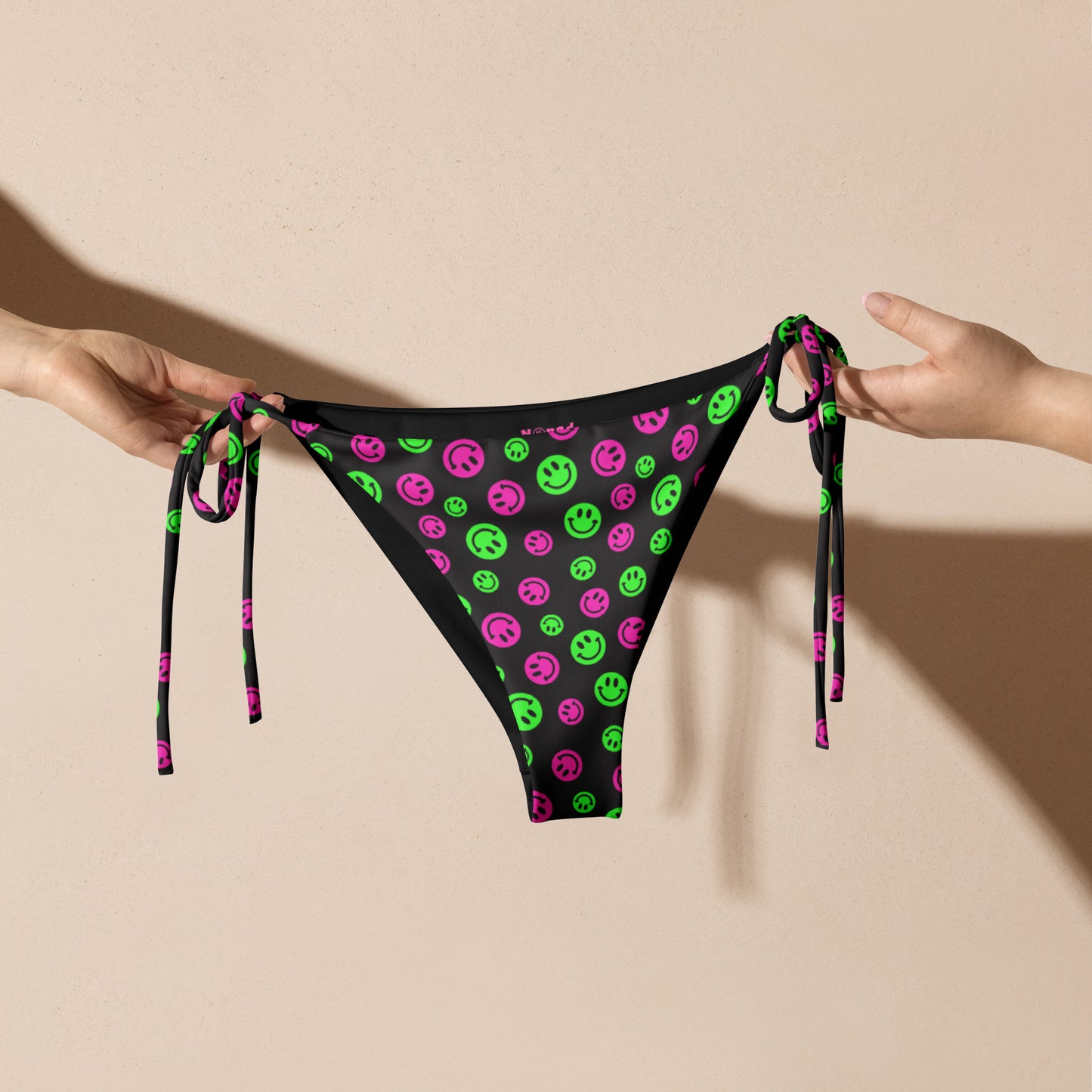 Pink & Green Smiles String Bikini Bottom