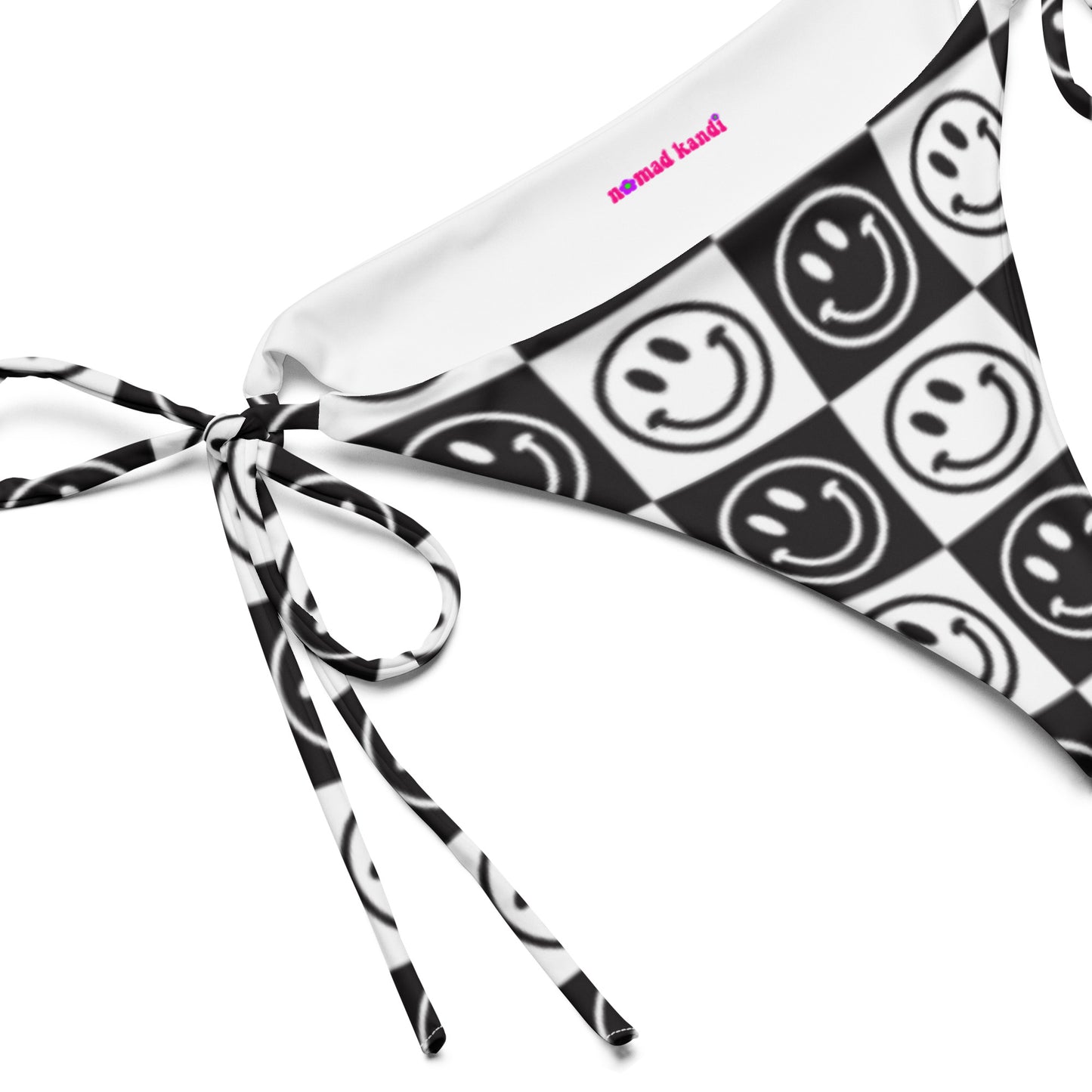 B&W Checker Smile String Bikini Bottom