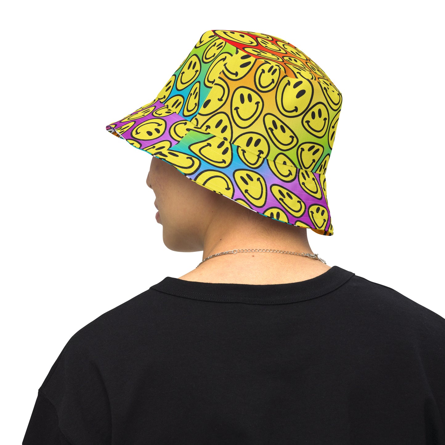 Rainbow Raver Smile Reversible Bucket Hat