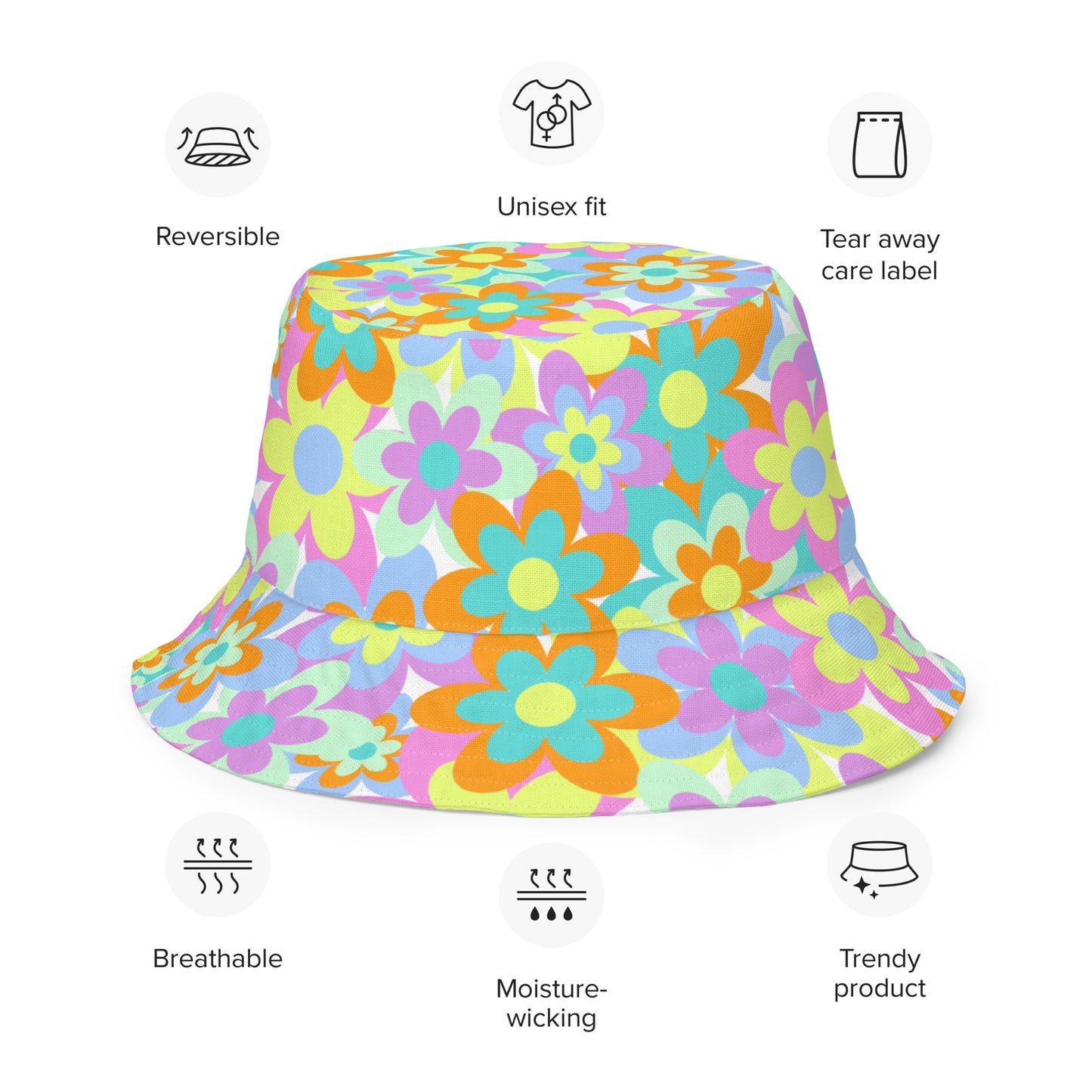 Crazy Daisy Reversible Bucket Hat