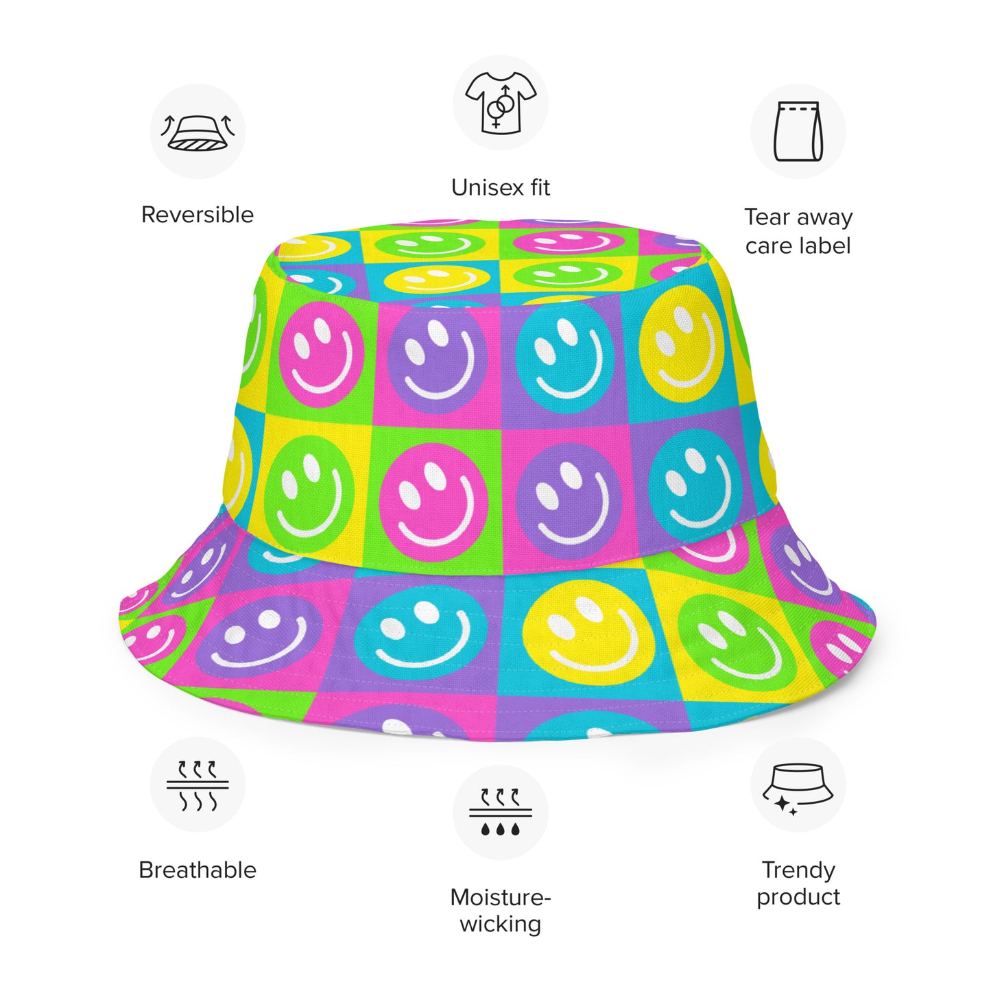 Happy Day Reversible Bucket Hat