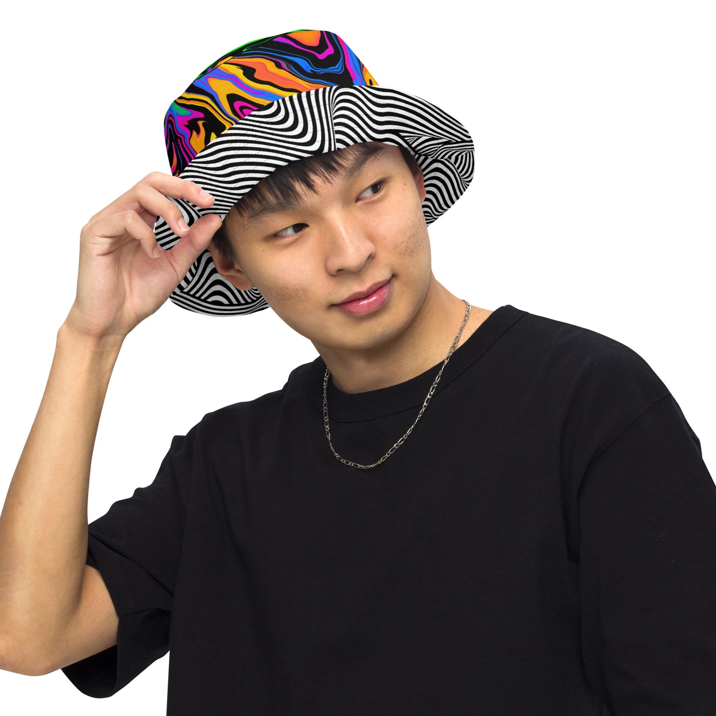 Dark Rainbow & Mind Melt Reversible Bucket Hat