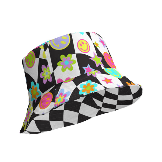 Groovy Checker Reversible Bucket Hat