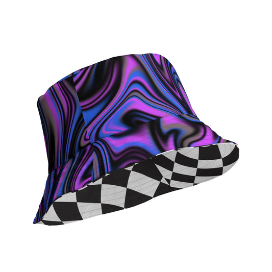 Purple Swirl Reversible Bucket Hat