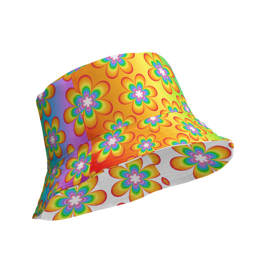 Rainbow Bloom V1 Reversible Bucket Hat