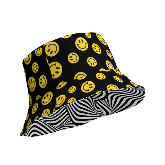 Yellow Smile Reversible Bucket Hat