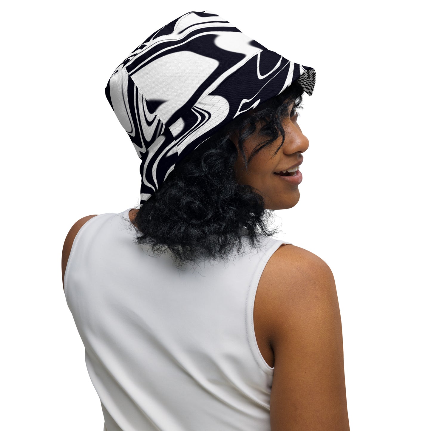 Dimension | B&W Swirl Reversible Bucket Hat