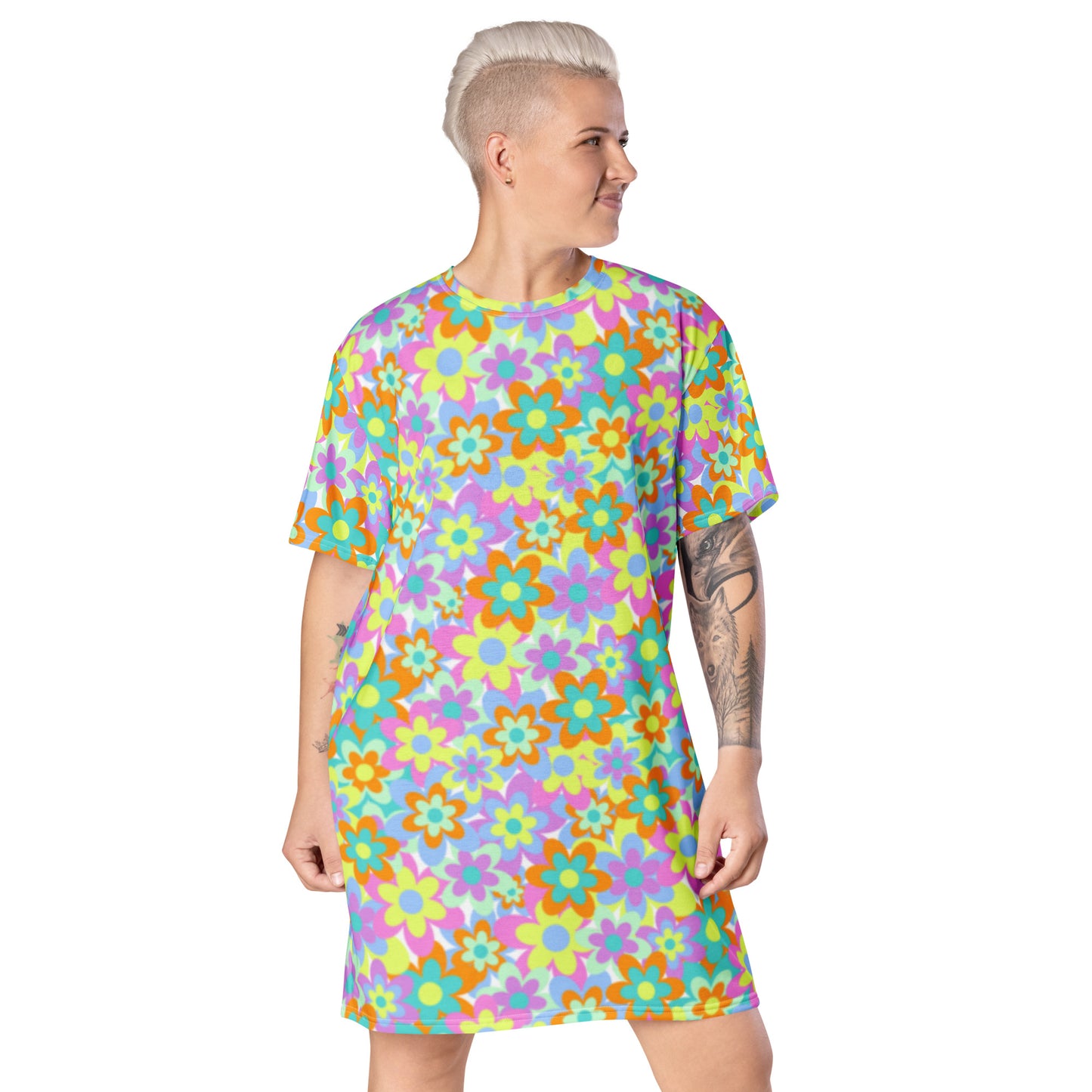 Crazy Daisy T-shirt Dress