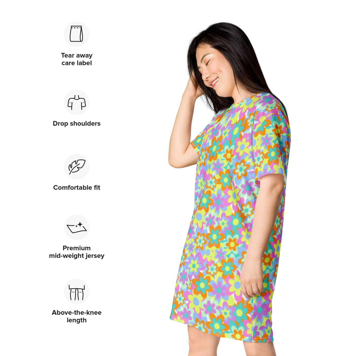 Crazy Daisy T-shirt Dress