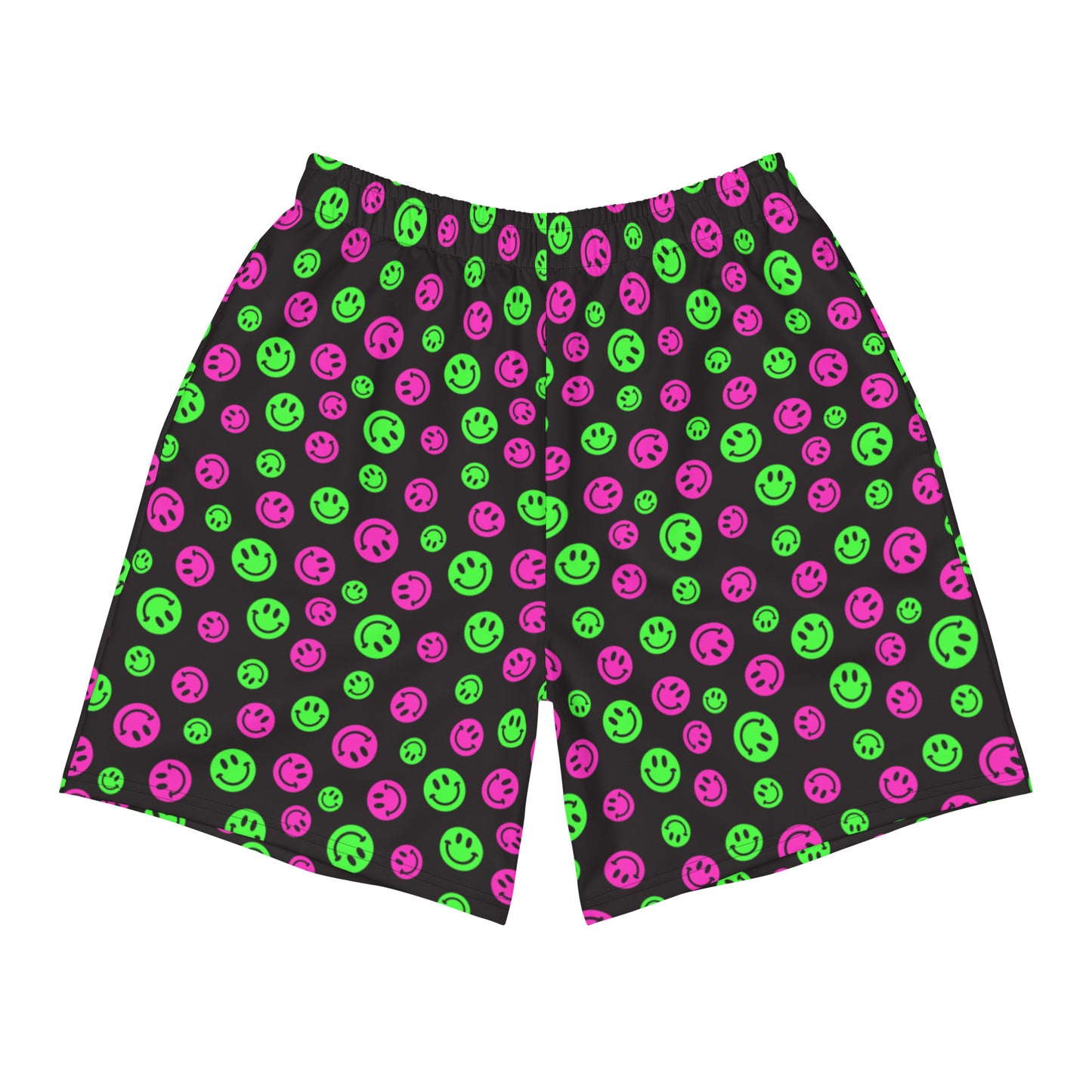 Pink & Green Smiles Men's Athletic Shorts