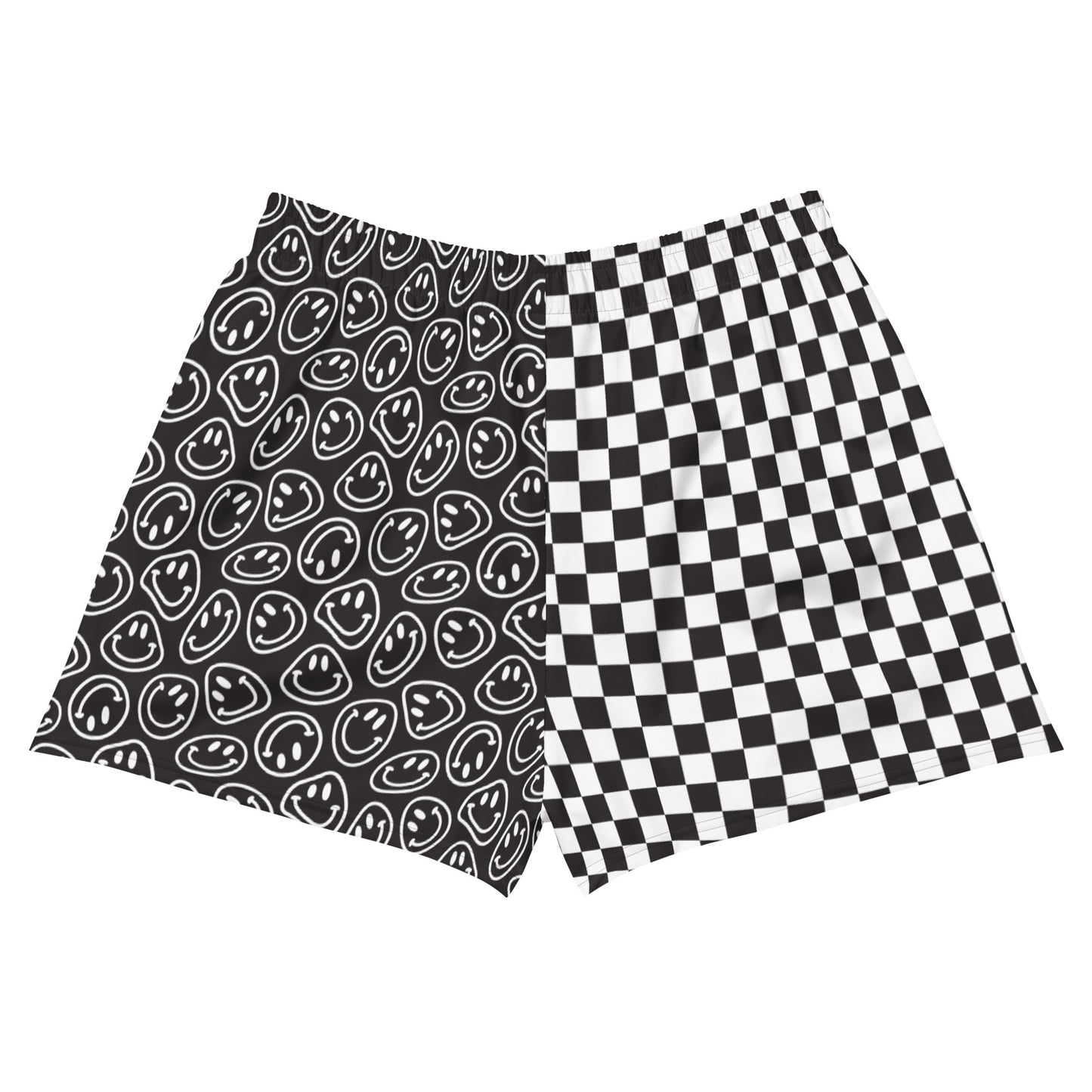 B&W Smiles Checkered Women’s Athletic Shorts