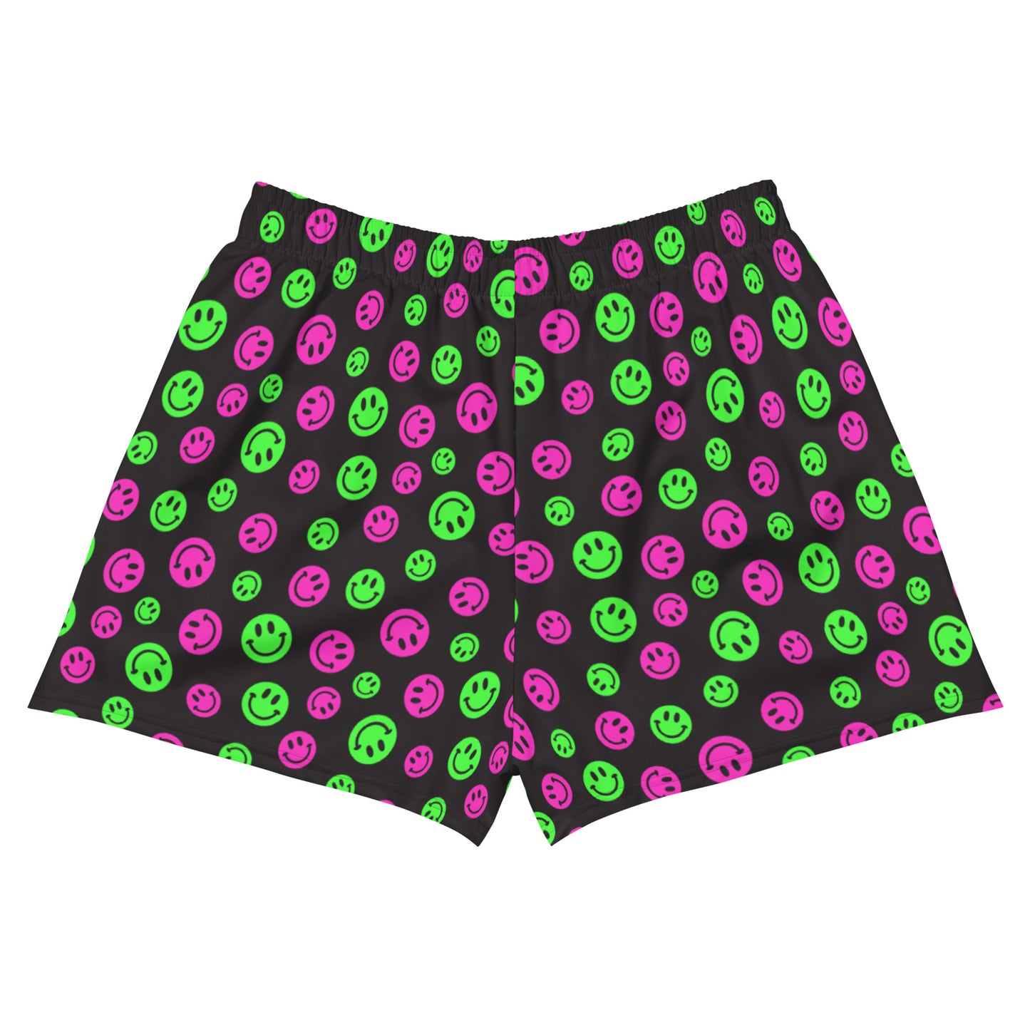 Pink & Green Smiles Women's Athletic Shorts