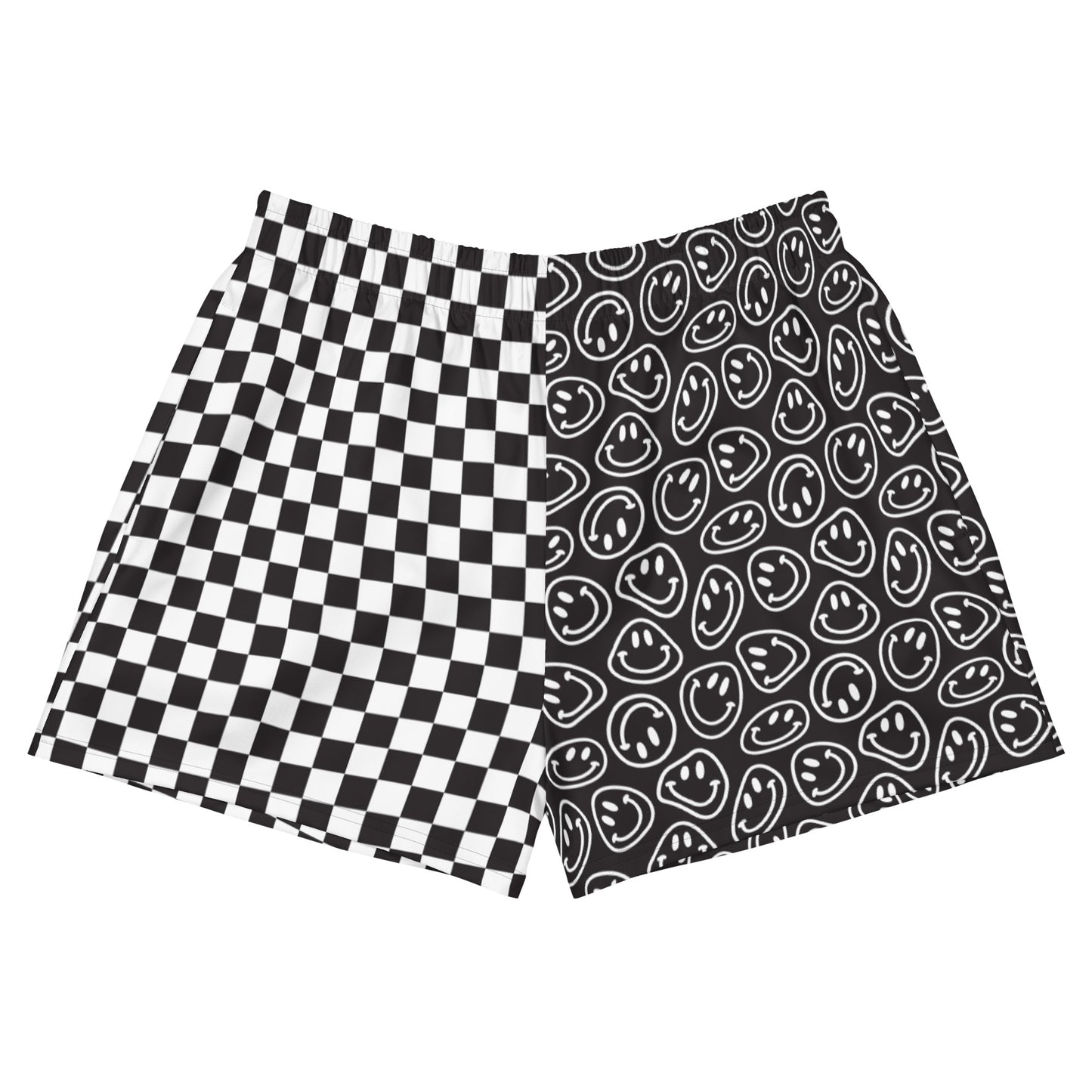 B&W Smiles Checkered Women’s Athletic Shorts