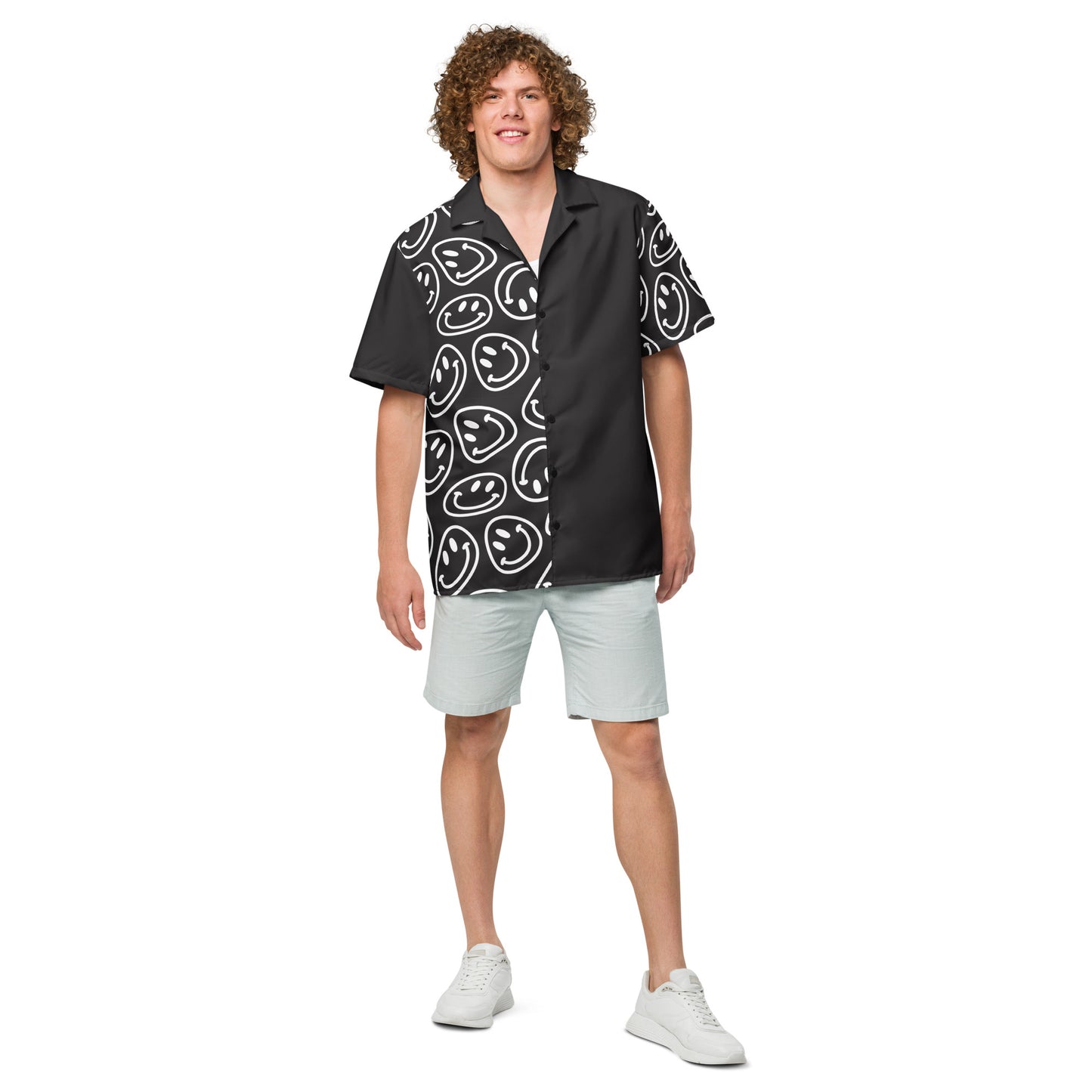 B&W Smiles Split Button Shirt