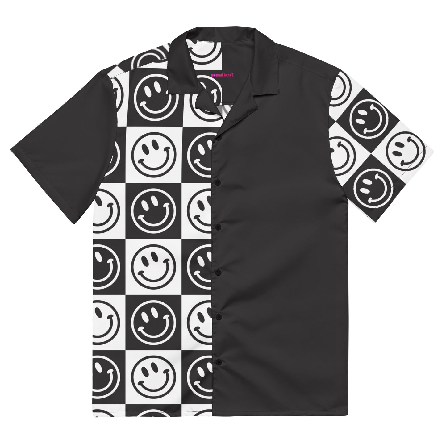 B&W Checker Smile Button Shirt