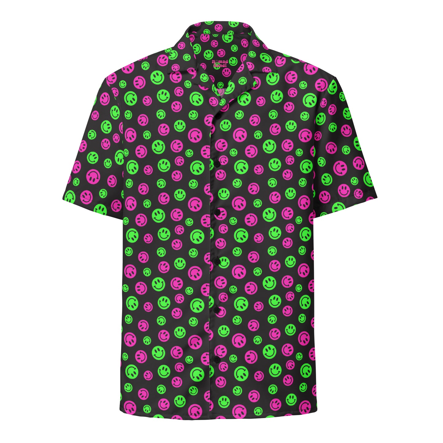 Pink & Green Smiles Button Shirt