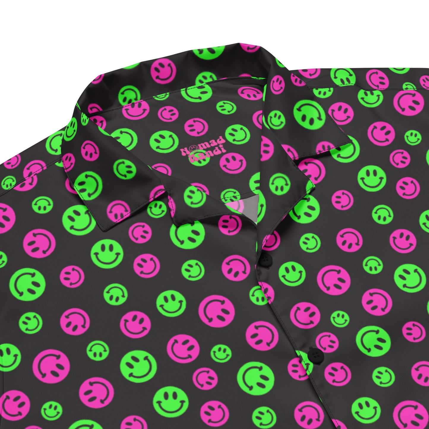 Pink & Green Smiles Button Shirt