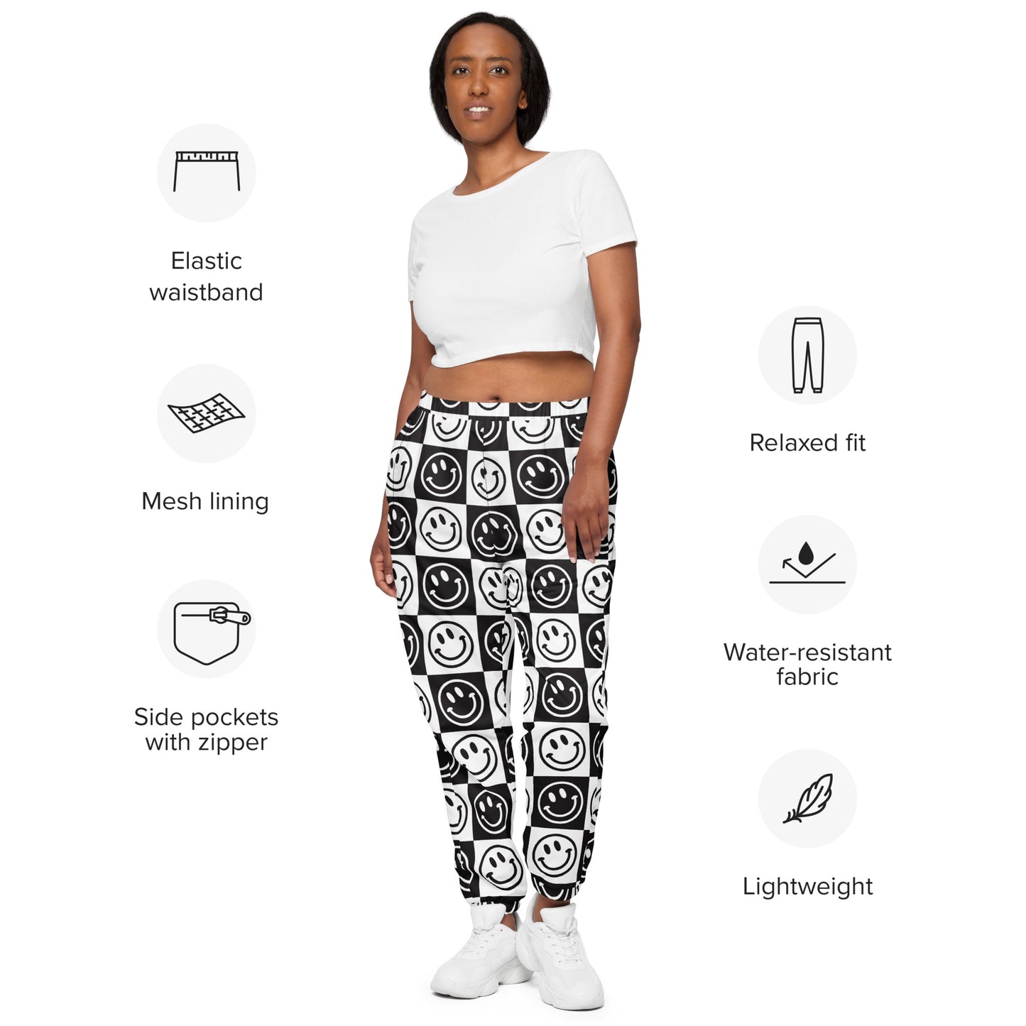 B&W Checker Smile Joggers