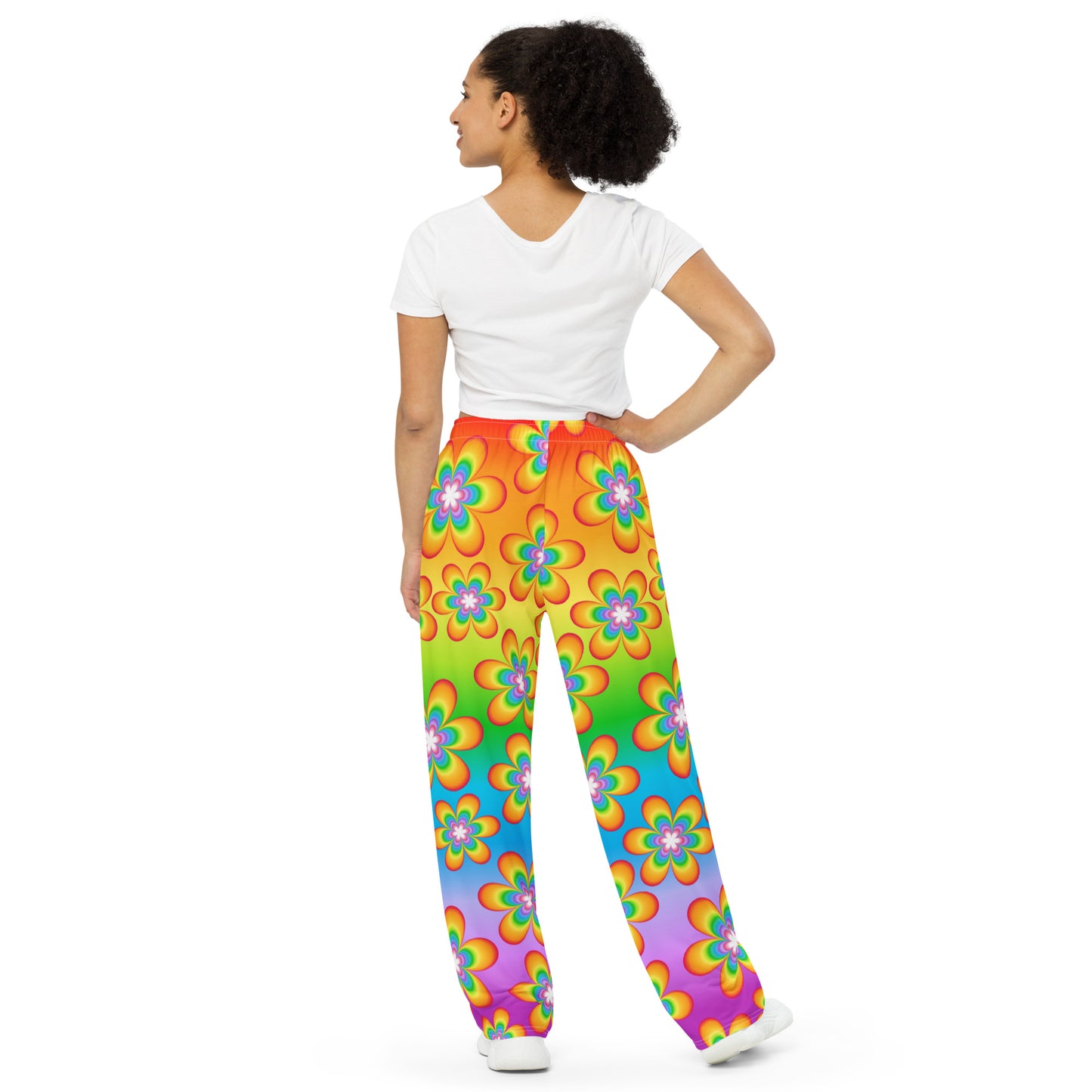 Rainbow Bloom Unisex Wide-Leg Pants