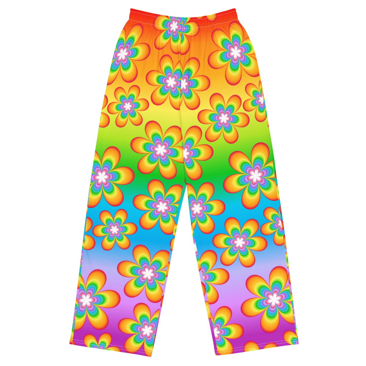 Rainbow Bloom Unisex Wide-Leg Pants