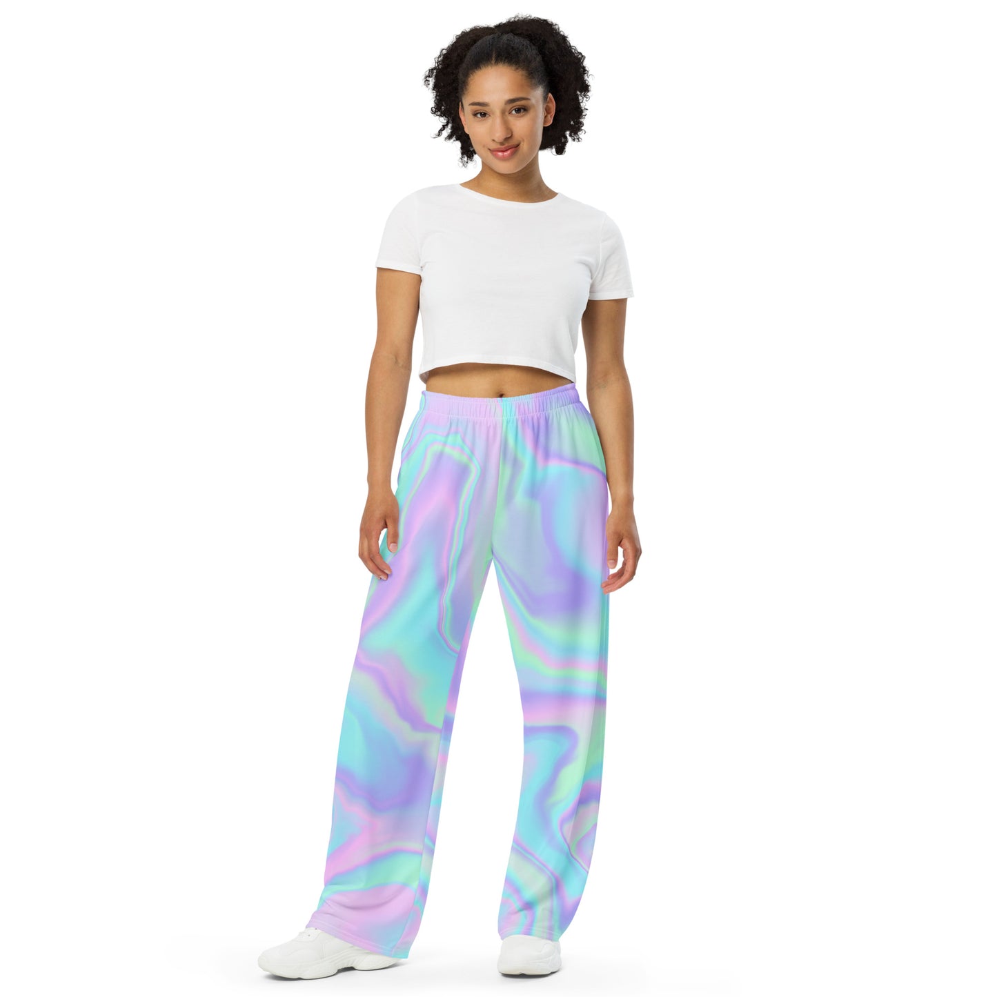 Pastel Watercolor Unisex Wide-Leg Pants