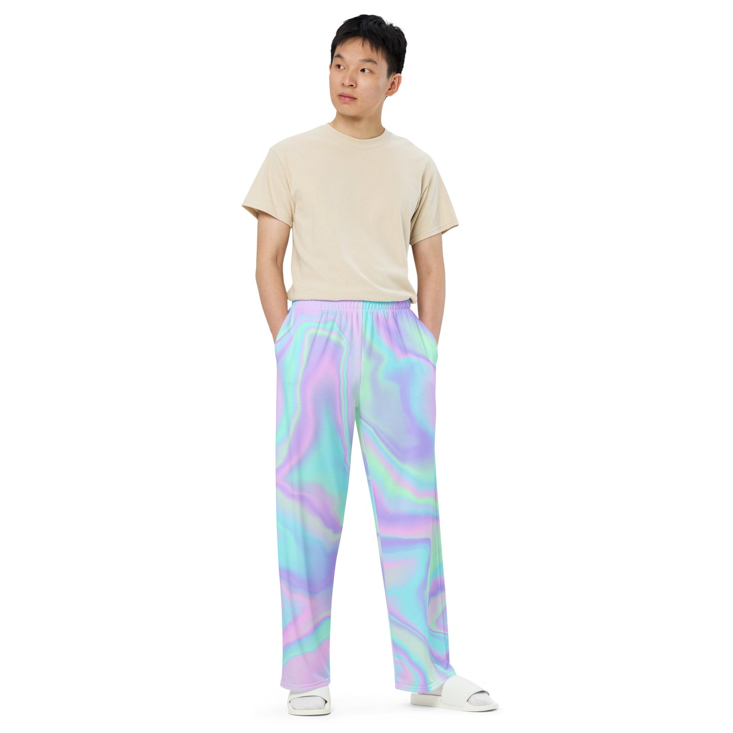 Pastel Watercolor Unisex Wide-Leg Pants