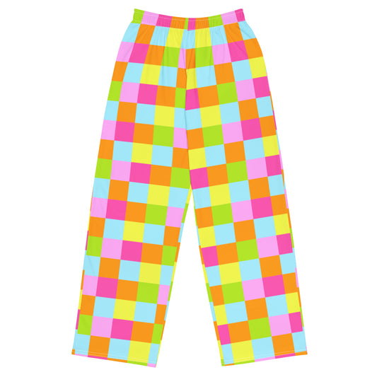 Vibrancy Checkered Unisex Wide-Leg Pants