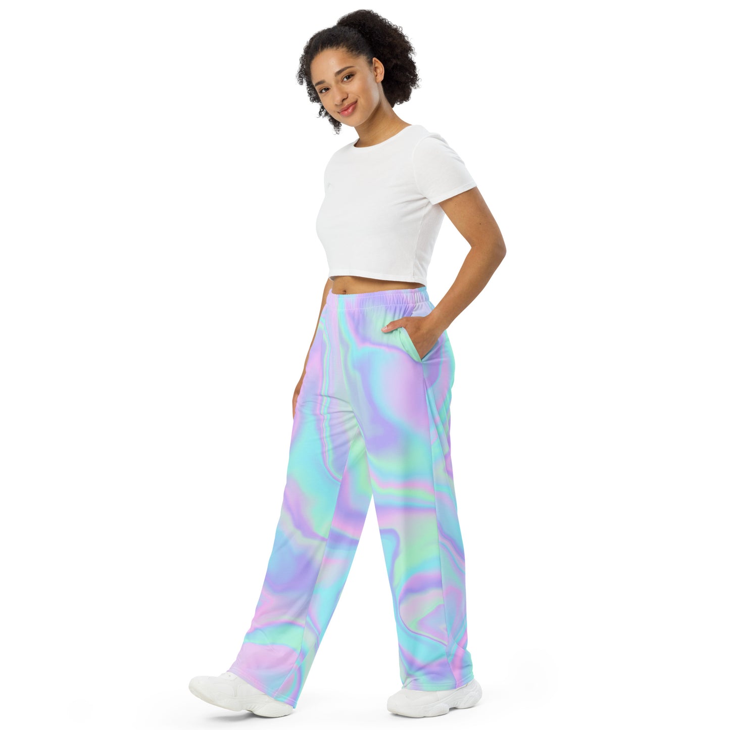 Pastel Watercolor Unisex Wide-Leg Pants