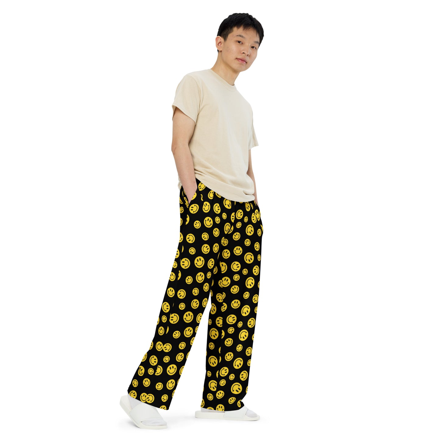 Yellow Smile Unisex Wide-Leg Pants