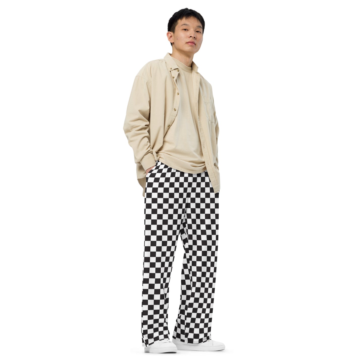 Checkered Unisex Wide-Leg Pants